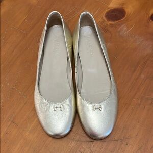 Halston Heritage Gold Ballet Flats 8/39